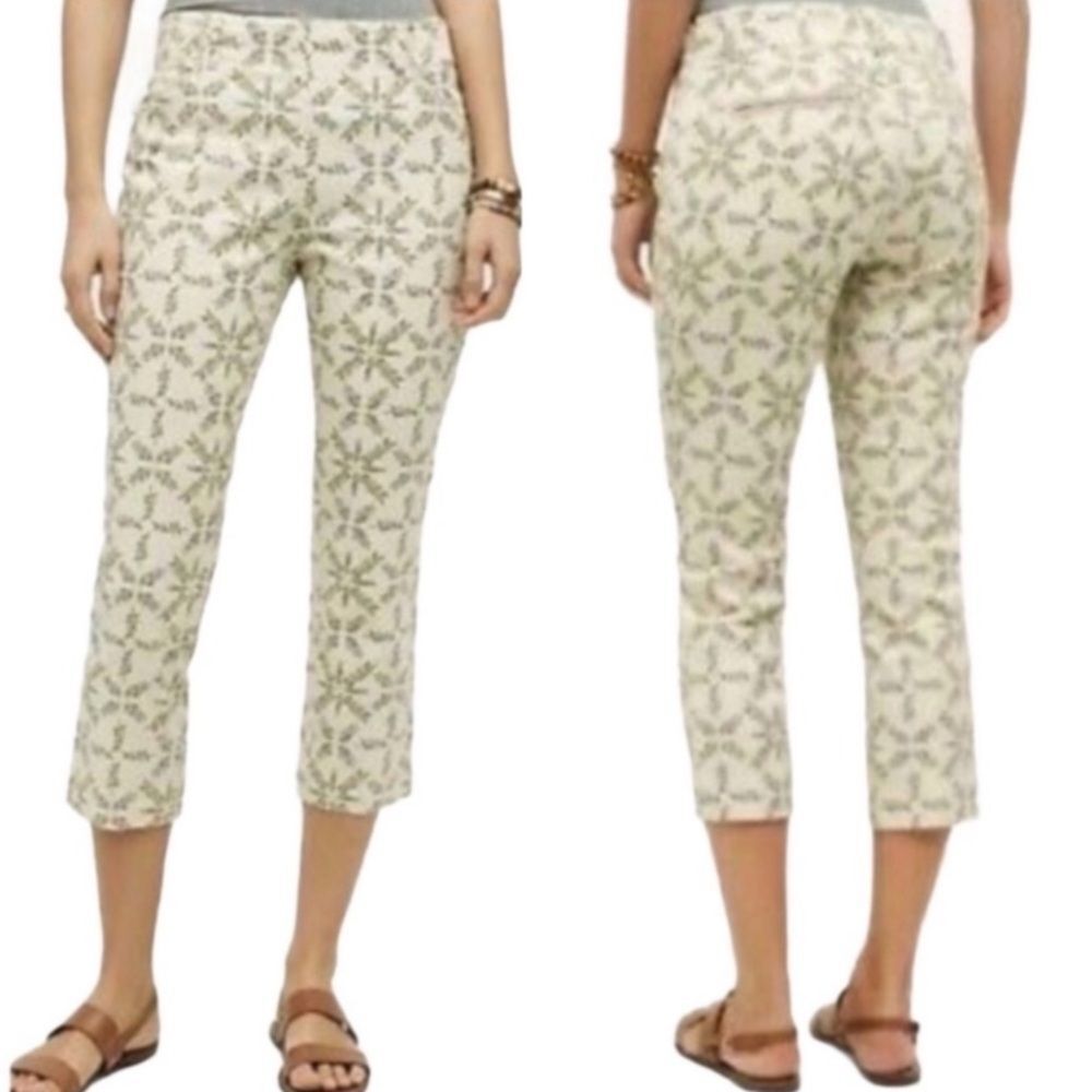 Anthropologie Cartonnier Cropped Medallion Charlie Trousers Size 4‎